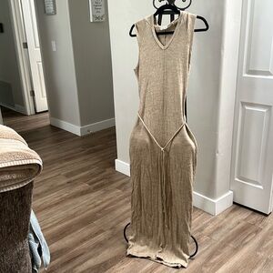 Hooded floor length dress